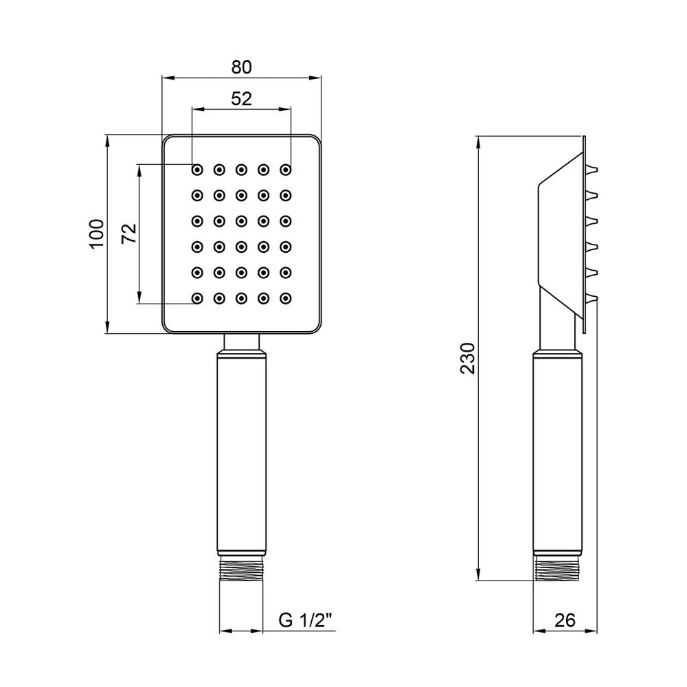 Лійка для душу Kroner KRP Edelstahl Kubus - ESG700 Київ - фото 2