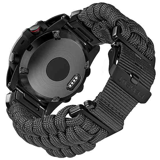 Ремінець для годинника Hemsut HGA145 Rugged Paracord Garmin Black 22 mm SBR Київ