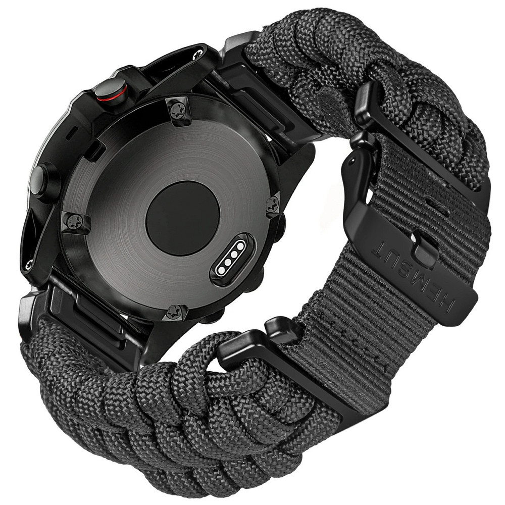 Ремешок для часов Hemsut HGA145 Rugged Paracord Garmin Black 22 mm SBR Киев - изображение 1