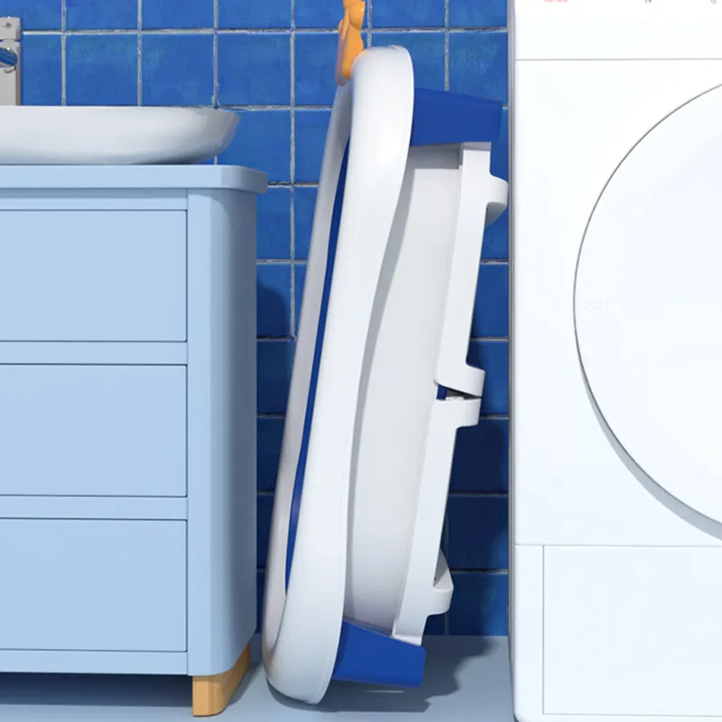 Дитяча складна ванночка для купання, ванна для дітей зі зручним сидінням і зливною пробкою, складна ванночка біло-синя Кам'янець-Подільський - фото 5