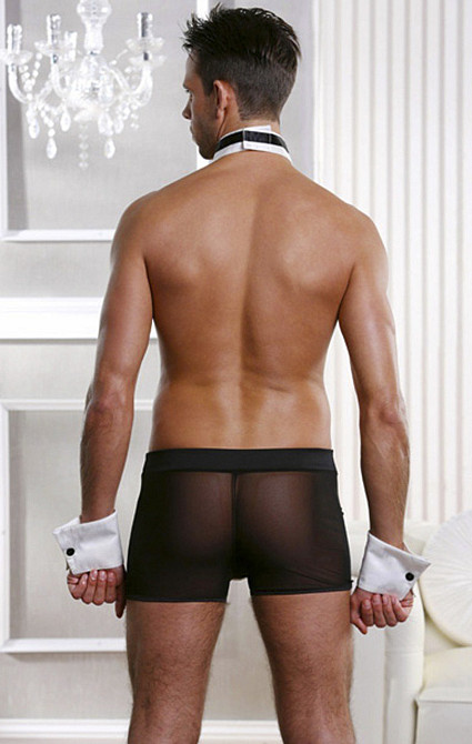 Эротический мужской комплект Waiter цвет черно-белый S/M Sex Aura Киев - изображение 2