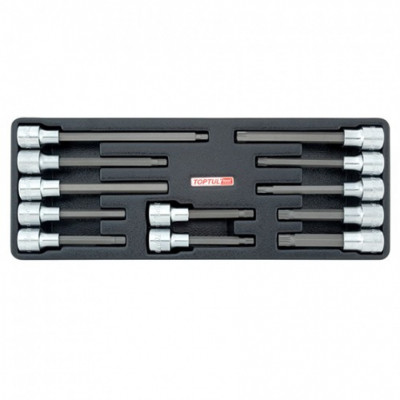 Набір біт Toptul впресованих в головку 1/2" 12од. (в ложементі) (GAAT1202) Вінниця - фото 1