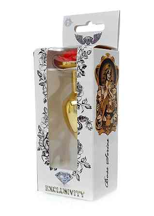Анальная металлическая пробка Plug-Jewellery Gold PLUG ROSE-Red Sex Aura Киев