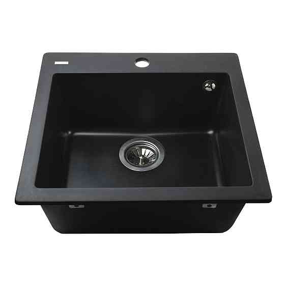 Гранитная мойка Globus Lux AOSTA черный 490x455мм-А0002 (000023577) Киев