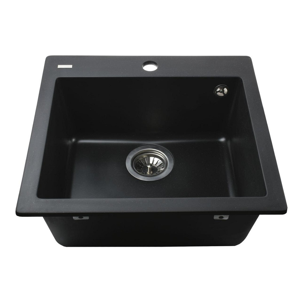 Гранитная мойка Globus Lux AOSTA черный 490x455мм-А0002 (000023577) Киев - изображение 2