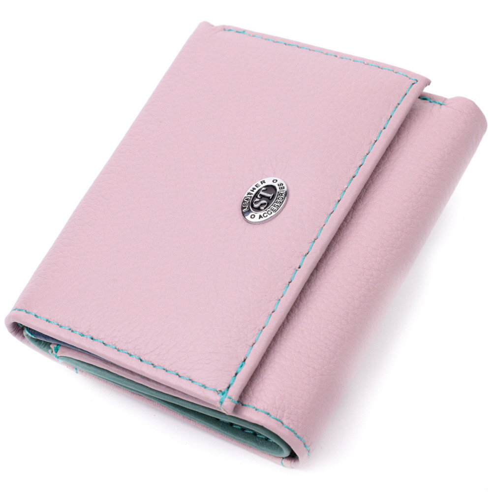 Компактний жіночий гаманець із натуральної шкіри Бежевий (ST Leather) Київ - фото 5