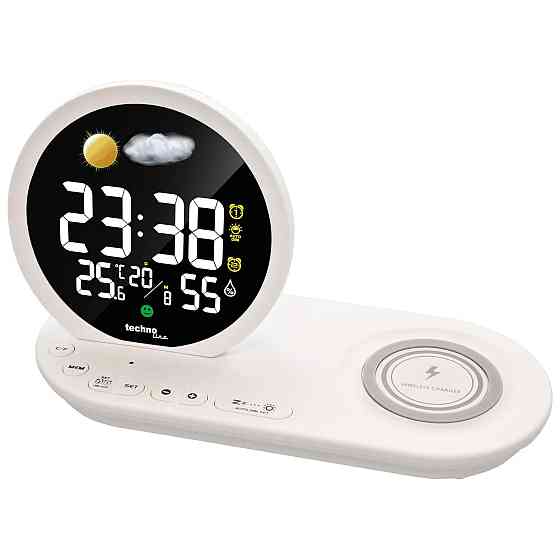Годинник настільний Technoline WT427 Wireless Mobile Charging White (WT427) Киев