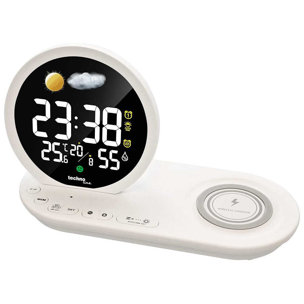 Годинник настільний Technoline WT427 Wireless Mobile Charging White (WT427) Киев - изображение 2