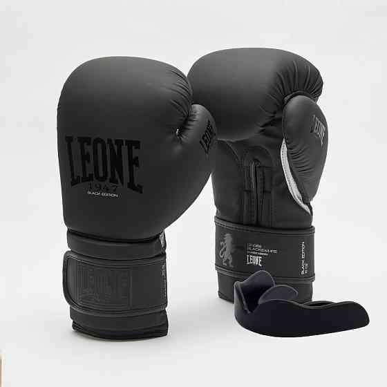 Боксерские перчатки Leone GN059 Black/White 14 унций (капу в комплекте) Киев