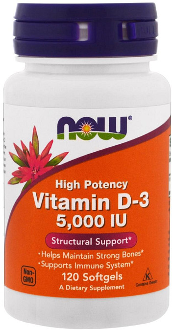 Витамин D-3 Now Vitamin D-3 5000 IU 120 softgels Луцк - изображение 1
