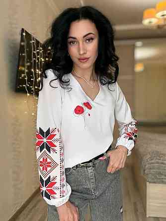 Женская праздничная блуза с цветами турецкий софт Белый 3, 50/52 Одесса