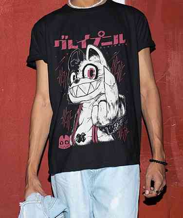 Футболка для хлопчика з аніме принтом Глеіпнір Схуікхі Монстер Форм оверсайз (зріст від 165 до 180) Чорний AnimeJ0942m Дніпро