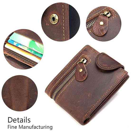 Тонкое мужское портмоне матовое 20239 Vintage Коричневое Киев