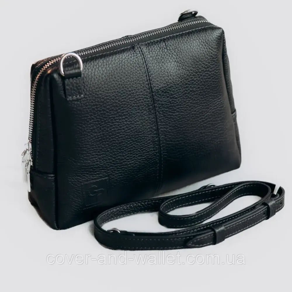 Стильная женская сумка кросс-боди черного цвета из натуральной кожи Grande Pelle 702710 Киев - изображение 8