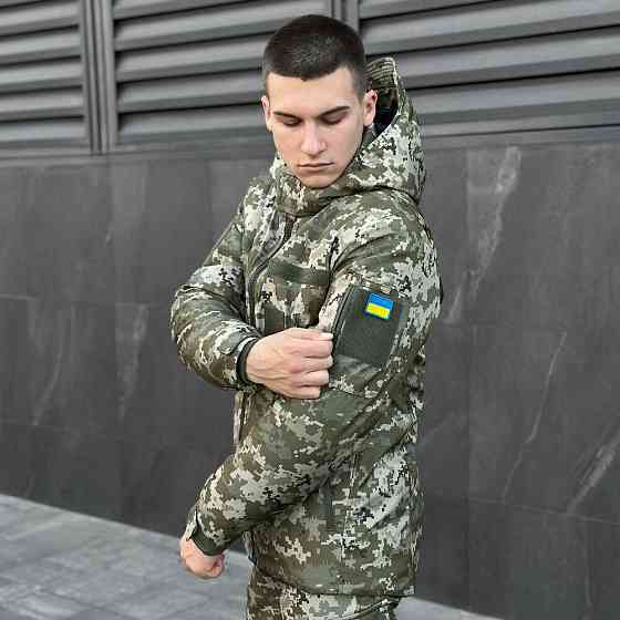 Мужская зимняя пиксельная куртка с капюшоном Pobedov Winter Jacket Motive ЗИМА В2 Киев