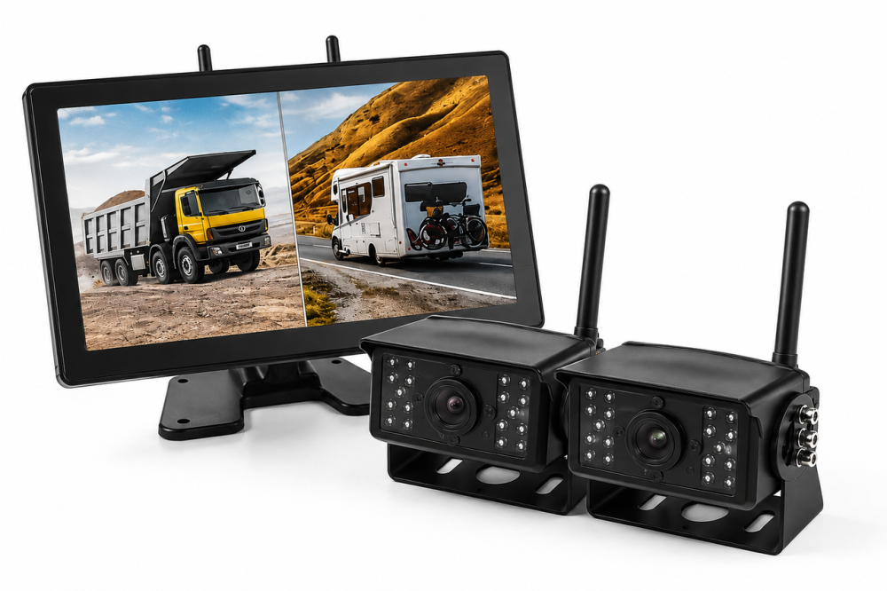 Бездротова система паркування GREENAUTO: 11" IPS монітор + камера 1080P FHD 170°, IP69K, ІЧ-нічне бачення Київ - фото 2
