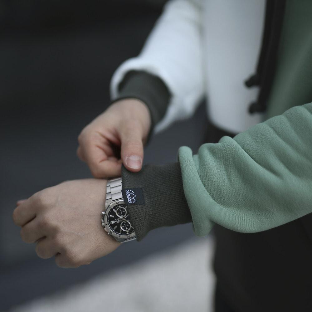 Молочное худи с цветными вставками мужское Pobedov 1touch. Худи мужское зима Киев - изображение 6