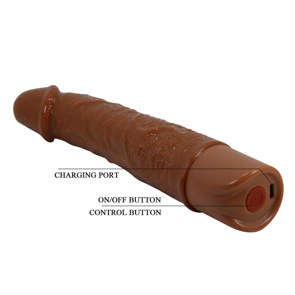Реалістичний вібратор, що перезаряджається Pretty Love - Osric Realistic Vibrating Dildo Brown, BW-500081-1 Sex Aura Київ - фото 9