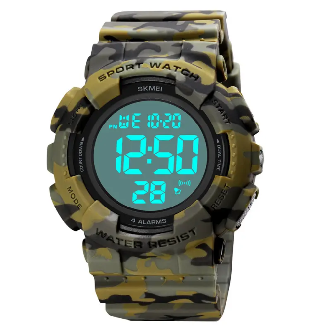 Чоловічий наручний спортивний годинник Skmei 2081 Камуфляж з білим Київ - фото 3