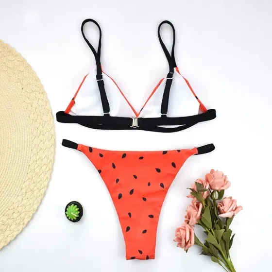 Женский раздельный купальник Арбуз S красно-черный Киев