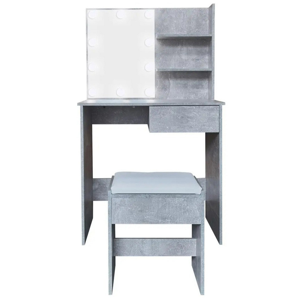 Туалетный столик с зеркалом и подсветкой + табурет AVKO ADT9 Beton стол косметический Киев - изображение 1