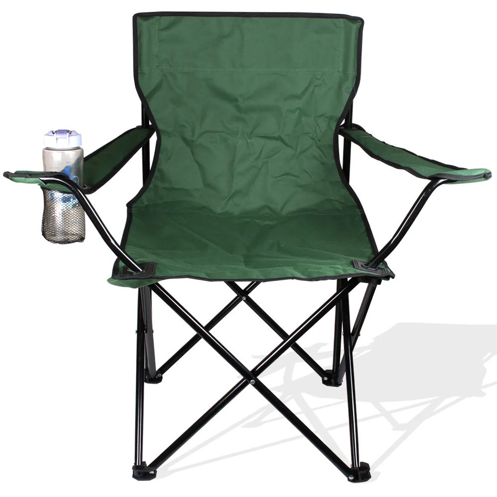 Складное кресло для рыбалки до 100 кг, с чехлом, Темно зеленое / Раскладной стул для кемпинга и пикника Киев - изображение 1