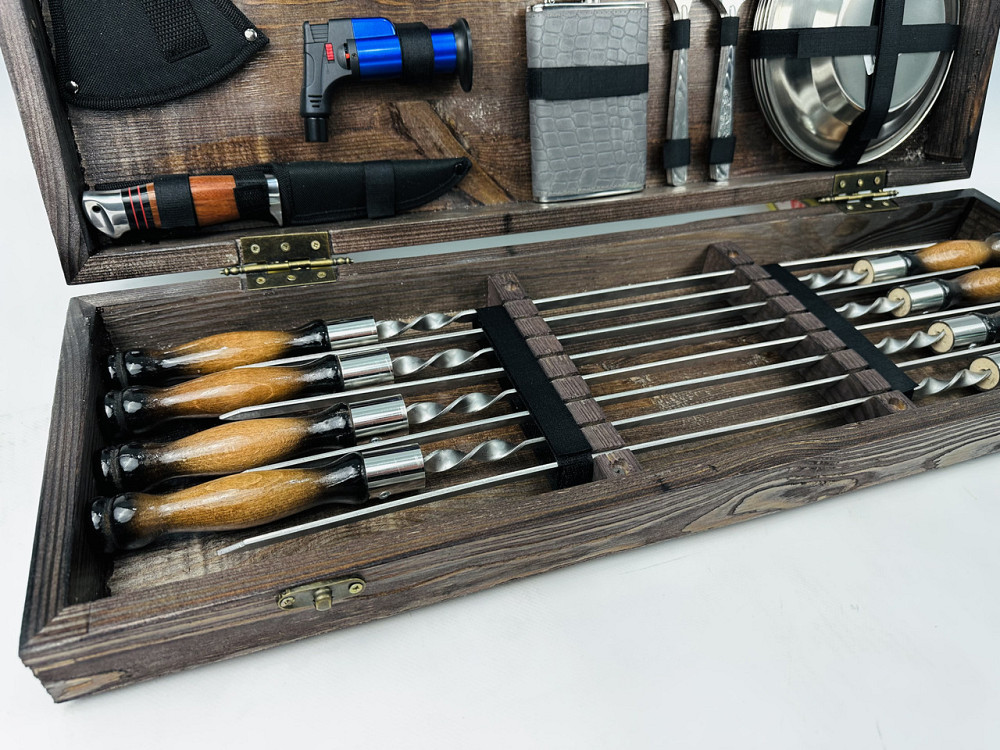 Подарунковий набір шампурів у дерев'яному кейсі ПІКНІК HAPPY DAYS Тернопіль - фото 4