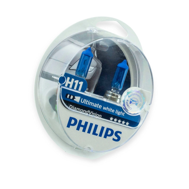 Автолампа 12V 55W PHILIPS Diamond Vision 5000K (2шт) H11 Мукачево - фото 1