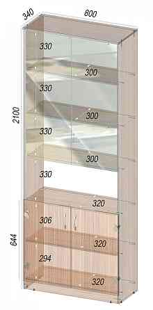 Тумба офисная ОШC-2, Дуб Сонома, 800/340/2100 Львов