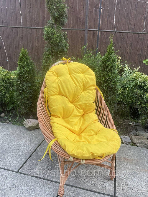 Кресло плетеное из лозы с желтой подушкой Киев - изображение 2