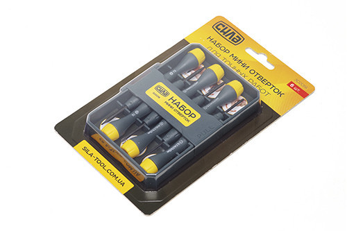 Набор мини отверток СИЛА для точных работ CrV в кейсе 6 шт Ровно - изображение 1