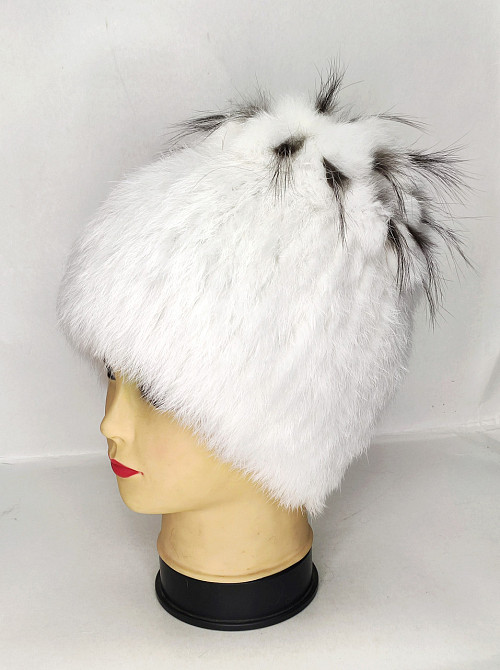 Шапка меховая женская водопад Rex Кристина Белый Харьков - изображение 2