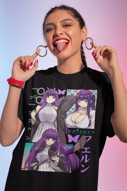 Футболка аниме Ферн Старк Аниме Гифтс оверсайз (S/M/L) Черний AnimeJ0126 Днепр - изображение 1
