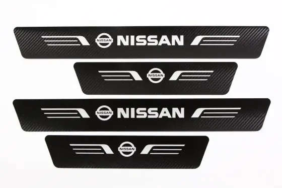 Наклейка на пороги Nissan черный карбон Автограф (4 шт.) Винница