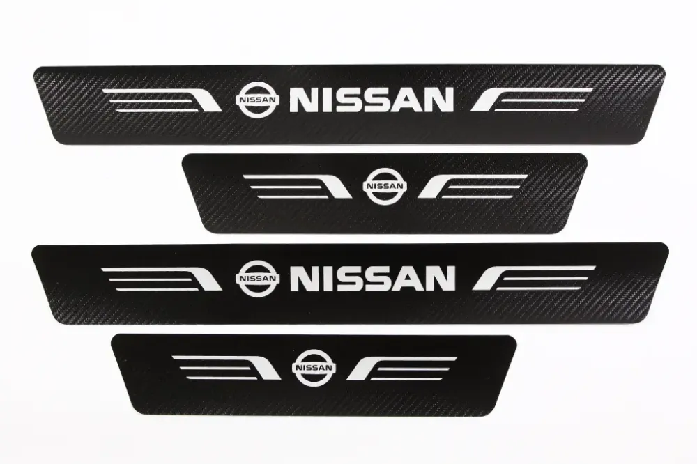 Наклейка на пороги Nissan черный карбон Автограф (4 шт.) Винница - изображение 1