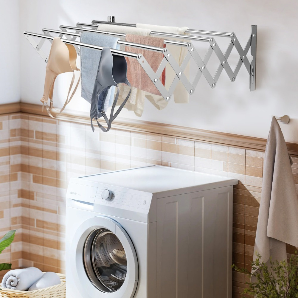 Настенная сушилка для белья выдвижная,100х70х26,5см,SKLM-4 SBR Киев - изображение 2