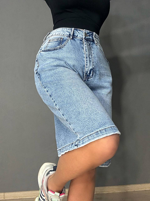 Шорты женские джинсовые Vanver 2050 бермуды стрейчевые большие размеры голубые, голубой, З8, 38, 102 см, 132 см Киев - изображение 14