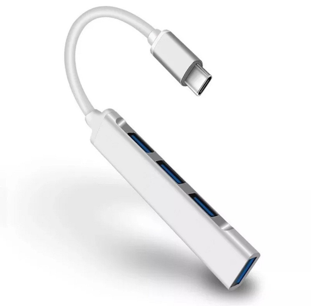 Хаб (концентратор) Dellta С-809 USB TYPE C на 4 USB 3.0 Silver Київ - фото 2