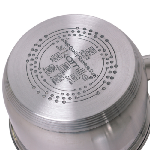 Ковш нержавіюча сталь 2л з кришкою 4227S KAMILLE Житомир - изображение 4