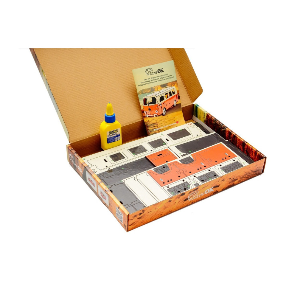 Дерев'яний 3D конструктор "Мікроавтобус" Puz-00926, 156 деталей Вінниця - фото 7