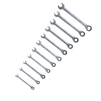 Набір ключів ріжково-накидних з тріскачкою 8-19 мм 11 шт (планшет) CrV Мукачево - фото 2