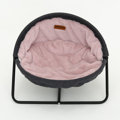 Лежак для тварин MISOKO&amp;CO Pet bed round plush 45x45x22 см grey and pink (HOOP31839) Вінниця - фото 1