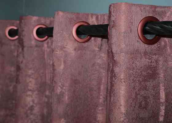 Комплект штор на люверсах VR-Textil Жаккард Sultan YL № 1209ш Малиново-серый 150х250 см 2 шт (37-0064) Киев