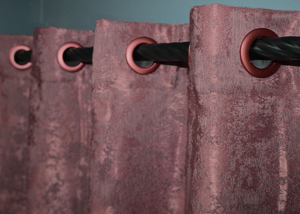 Комплект штор на люверсах VR-Textil Жаккард Sultan YL № 1209ш Малиново-серый 150х250 см 2 шт (37-0064) Киев - изображение 6