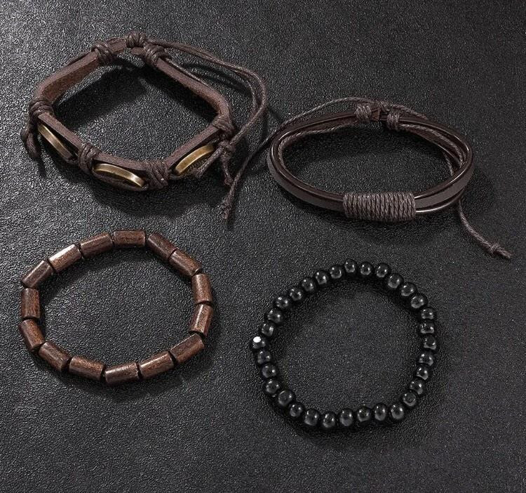 Подарочный набор для мужчин: наручные часы с 4 браслетами- диам 4,4см, длин 26см, шир рем 2,2см, без коробки Киев - изображение 9