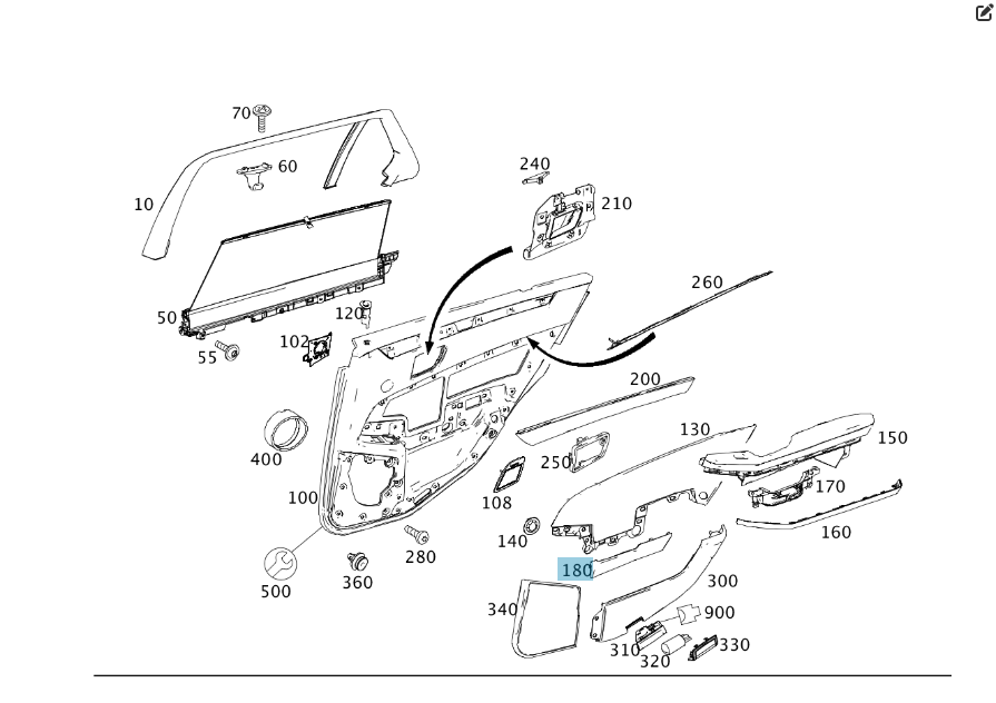 Mercedes-Benz  A2127370388 9051 Кришка болтів кріплення карти задніх лівих дверей E-class W212 E-class S212 Одеса - фото 2