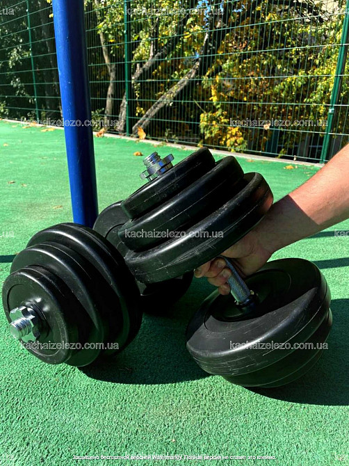 Гантелі набірні 2 по 20 кг з ABS покриттям хром грифи Гантелі, гирі, штанги і диски бітумні Київ - фото 8