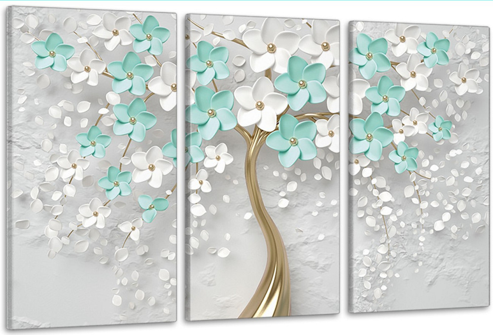 Модульна картина у вітальню/ спальню Дерево в квітах       ART-189_3A Київ - фото 1