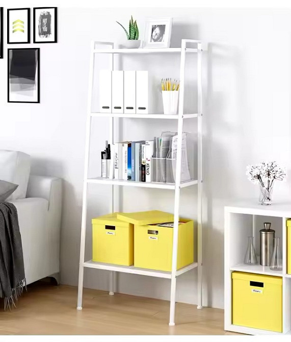 Стеллаж полка напольная на 3 яруса металлическая цвет белый высота 150 см Каменец-Подольский - изображение 1