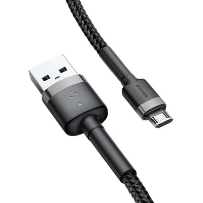 Дата кабель USB 2.0 AM to Micro 5P 2.0m 1.5A grey-black Baseus (CAMKLF-CG1) Винница - изображение 1